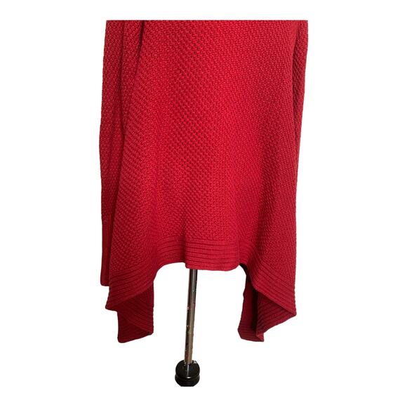 Talbots red long sleeves open front asymmetrical sweater size M - Picture 6 of 8